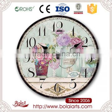 Household beautiful vases bright cover design art wall clock for garden