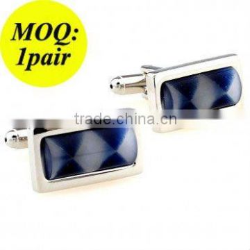 Fashion Stainless Steel Structure Emerald Cufflinks