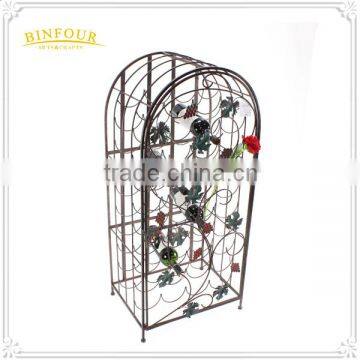 Fancy Unique Metal Wine Bottle Holder Decorative Wall Mounted Wine Rack photo-2