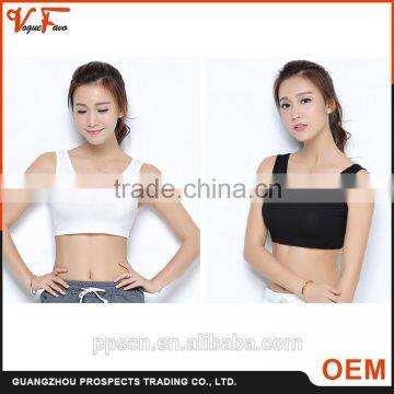 Wholesale summer two colors available sleeveless ladies top women crop top for gym