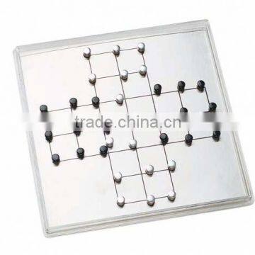 mini travel magnetic metal single chess in plastic casing