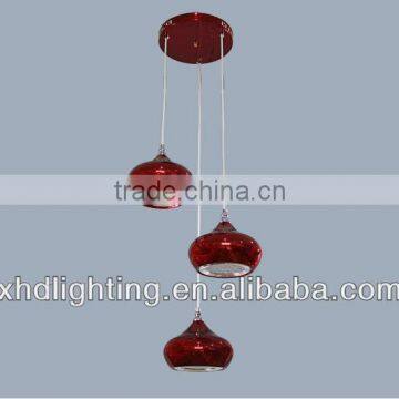 Chinese Red color LED pendant lamp & dining lamp 3 heads energy saving light with ce