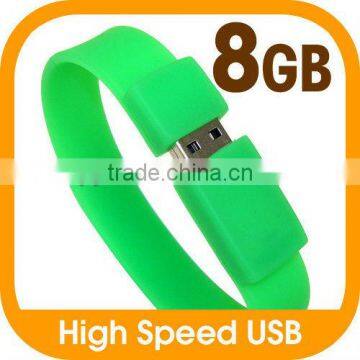 High Speech 8GB Wristband USB,Custom Silicon Bracelet USB