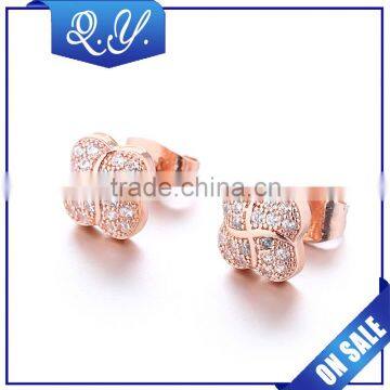 Wholesale CZ ear piercing jewelry satinless steel ear studs