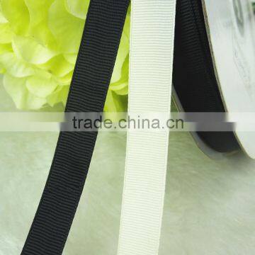 White and black solid color gross grain ribbon Spool Type,other different color could be customized