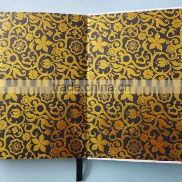 Full Cover Embossed White pu Black Page Notebook With Gold Edge photo-6