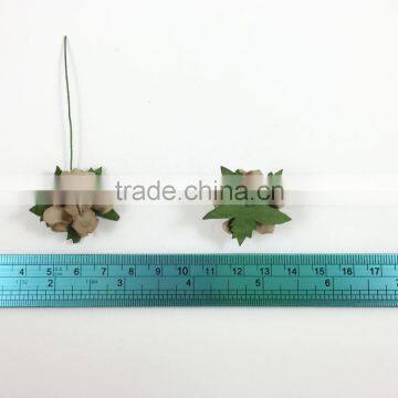 Soft Brown, Tapue Small Handmade Mulberry Paper Flower, Wedding Party, Scrap-booking Crafts, Wholesale photo-3