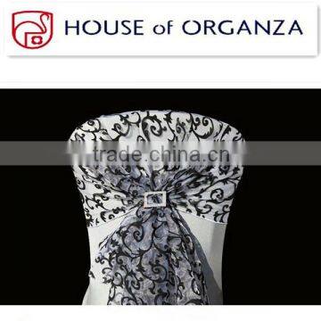 High Quality Flocking Organza Chair Sash