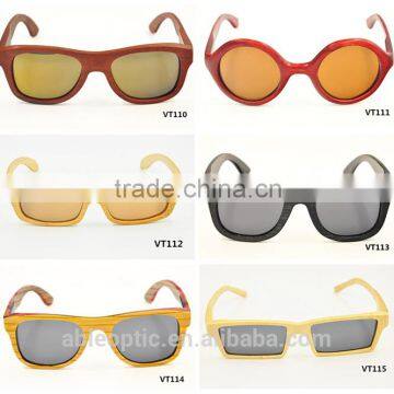 2016 round square retro UV400 color lens design bamboo wooden polarized sunglasses quality                        
                                                                                Supplier's Choice