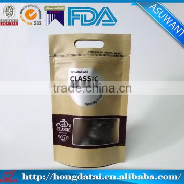 wholesale stand up pouch Kraft paper bag packaging with square clear window                        
                                                                                Supplier's Choice