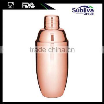 250ml Bacardi Cocktail Shaker Mini, Custom Logo Copper Plated Cocktail Shaker Professional