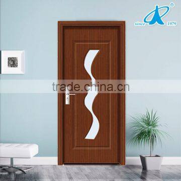 Cheap Modern Interior Glass PVC Door bedroom Wood Door Design