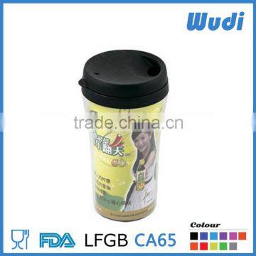 10oz advertising plastic mug with paper inserted CM410