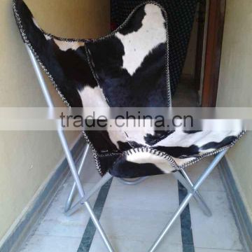 Butterfly chair with Hair-on leather