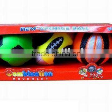 MINI SPONGE BALL--5IN FOOTBALL ,SOCCER , BASKETBALL 3ASST.