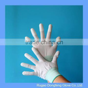 13 Gauge White Top Coated PU Working Glove Finger Protectors