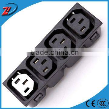 IEC four way power socket outlet