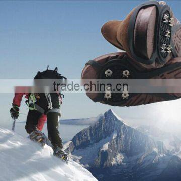 High Quality 12 Tines Walking on Ice Snow Mountain Anti-skid Ice Climbing Silicone Crampons for Shoe Cover photo-4