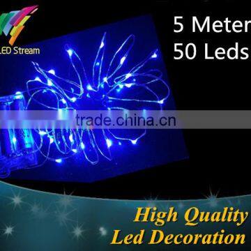 Blue starry string lights