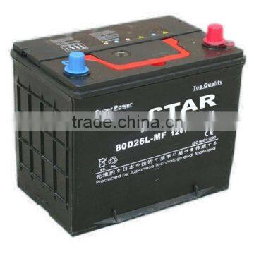 2016 new 12v 66ah dry charged car battery wholesale