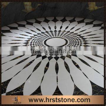 marble waterjet floor medallion design