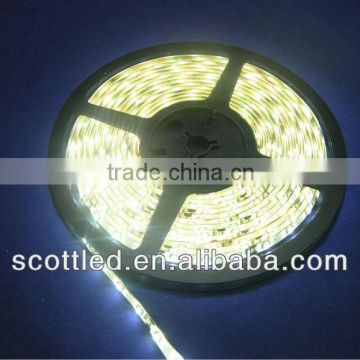 3528 dc strip light;Cold White Color;60leds/m;5m/reel;DC12V input;White PCB;Waterproof silicon coating IP65