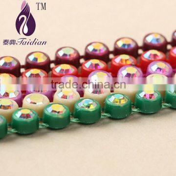 rhinestone triming Single row ab crystal