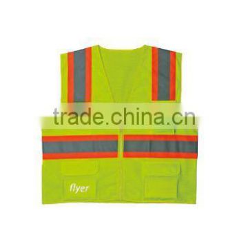 Reflectorized Poly Mesh Safety Vest with Front Pockets