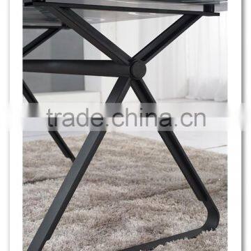 L858 Hot Selling Home Leisure Black Tempered Glass Classic Coffee Table