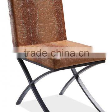 Z681 the best selling pu crocodile leather nordic metal dining chair