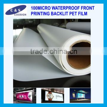 100MICRO WATERPROOF FRONT PRINTING BACKLIT PET FILM