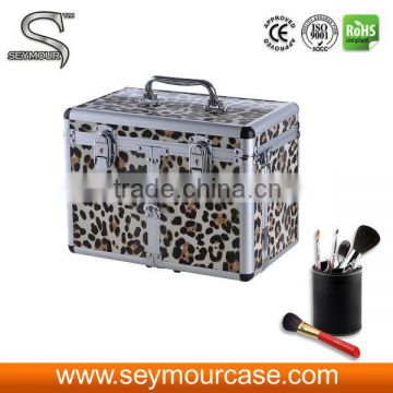 Aluminum Makeup Nail Box Jewelry Storage Case Built-in Mirror