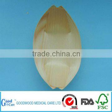 disposable wooden serving bowl/boat/tray