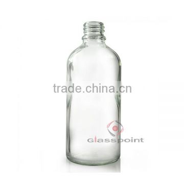 100 ml Transparent Euro Glass Bottle with Black Dropper Cap