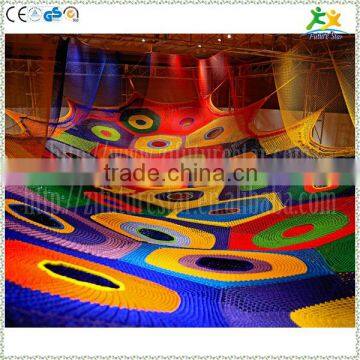 Kids indoor nylon rope hand-crocheted colorful playground with strong tension