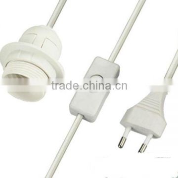 Euro type salt lamp power cord with E27 lamp holder