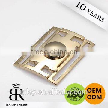 Gold plated square gold military belt buckle belt buckle Brightness G1-80017