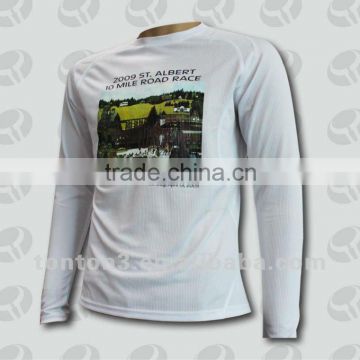 Hot sell white Cotton printing T Shirt with long sleeve