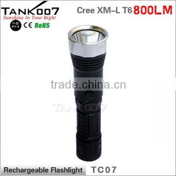 TANK007 most powerful led rechargeable flashlight high power red led flashlight camping torch light