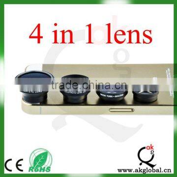 4 in 1 lens set wide angle lens fisheye lens macro lens