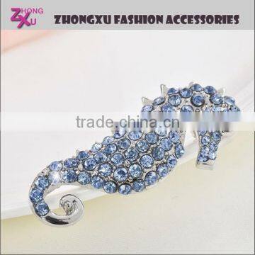 fashion lady beautiful colorful crystal hippocampus seamaster sea horse brooch