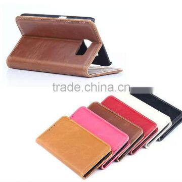 Oil painting leather wallet case for Samsung S6 edge