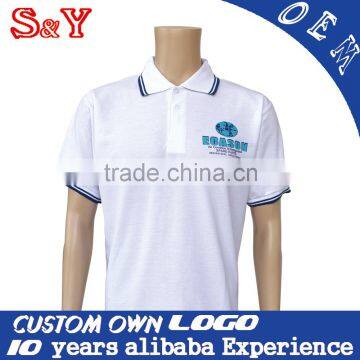 high quality pique cheap custom printed solid color polo shirts for men