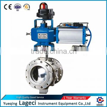 SUS316 Flange End Water Steam Pneumatic Steam Cutting O-Type ball valve