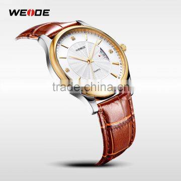 WEIDE CE RoHS Certified Genuine Leather Sapphire Quartz Watch photo-4