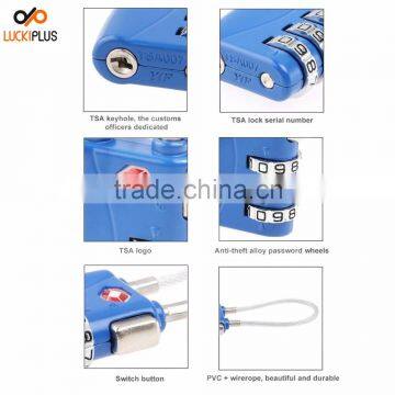 Luckiplus Luggage Locks Combination Password Locks Padlocks TSA Approved 3-Digit Blue photo-6