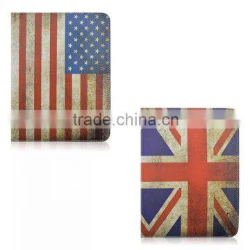 Tablet Leather Case Cover with Auto Wake/Sleep Function Flag Design for 7/8/10 Inch Case