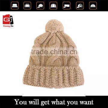 Custom knit beanies with woven label slouch beanie hat crocheted hat wholesale for women                        
                                                Quality Choice