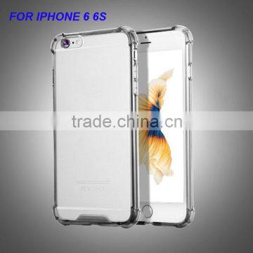 Clear TPU Bumper with PC Plastic Shockproof Case For iPhone 6 6s