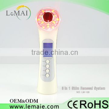 100V-240V Skin Whitening Multi Functional Beauty Equipment Permanent 5 In 1 Facial Ultrasoni Facial Massager Cool Light